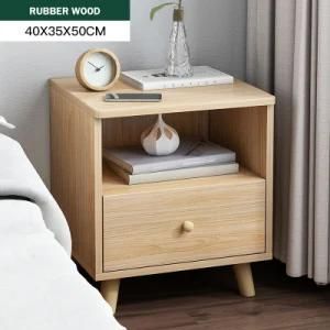 High Quality Two Drawers Wood Storage Space Black Bed Side Table Bedroom Nightstand