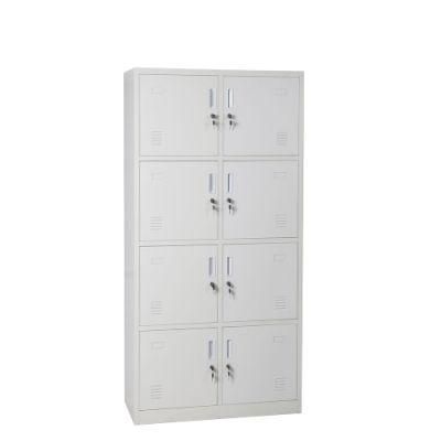 Gdlt Hot Sale Bedroom Furniture Cabinet Eight-Door Clothes Cabinet Metal Storage Cabinet