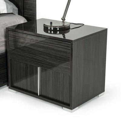 Nova Easy Assembly Gray Lacquer Finish 24&quot;W Nightstands