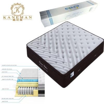 Cool Sleeping Gel Memory Foam Pocket Spring Mattress Roll in Carton Box