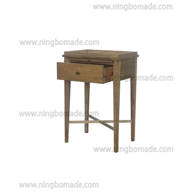 Classic Contemporary Interiors Furniture 007 Natural Ash Tray Top Bedside Table with 1 Sliding Panel