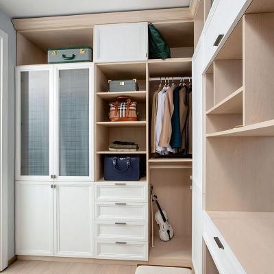 Oppein Thermofoil PVC White Walk in Wardrobe Designs (PLYJ17025-060)