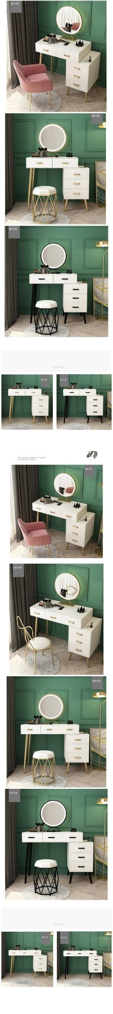 Nordic Light Luxury Dressing Table Bedroom Net Red Ins Wind Storage Cabinet Integrated Modern Minimalist Small Apartment Dressing Table 0018