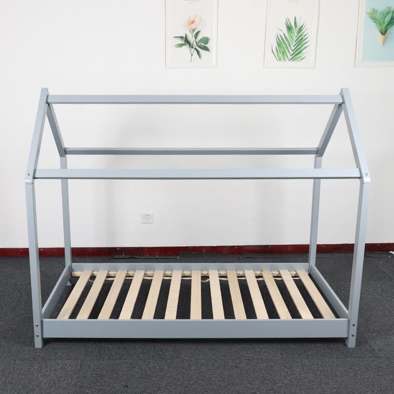 Eco-Friendly Nordic Wood Kids House Bed Frame for Baby Furniture