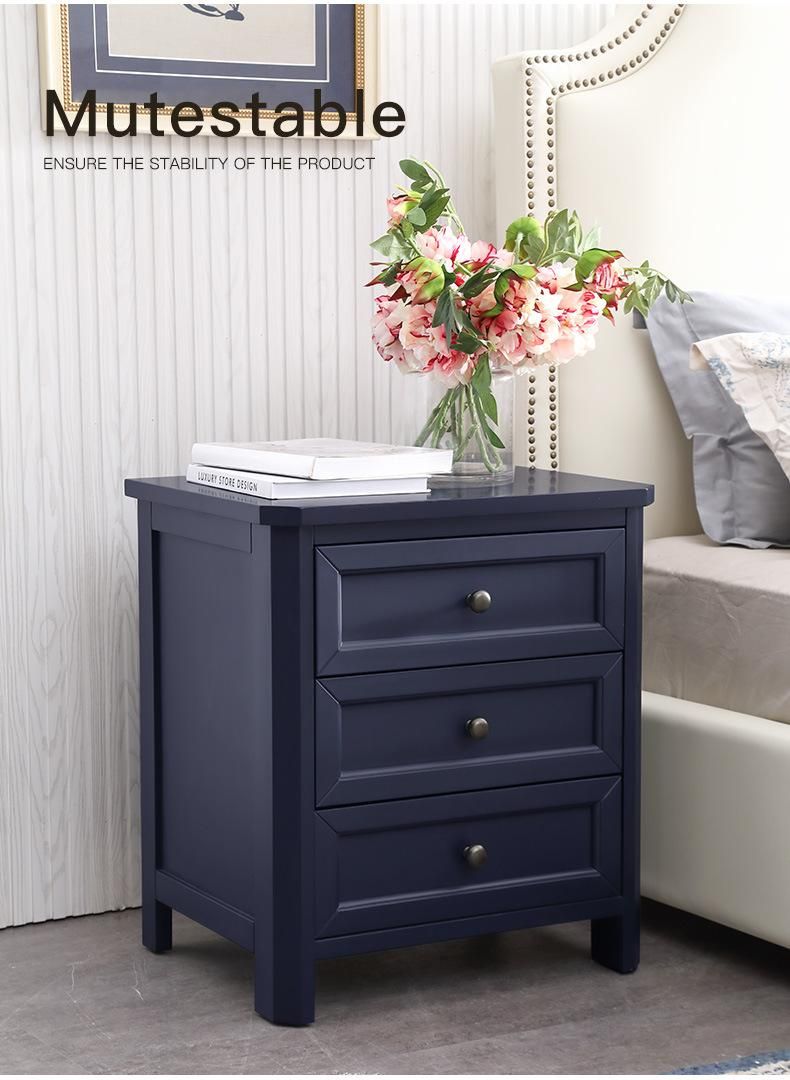 Furniture Modern Furniture Cabinet Living Room Furniture Home Furniture Bedroom Nightstand American Oak Mini Narrow Cabinet Blue All Solid Wood Bedside Table