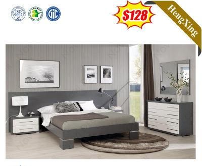 Stylish Furniture Grey Color Wood Bedroom Furniture King Size Queen Size Bed