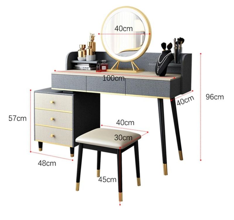 Light Luxury Dressing Table Bedroom Simple Modern Dressing Table Net Red Dressing Table Storage Cabinet Integrated Dressing Table 0006