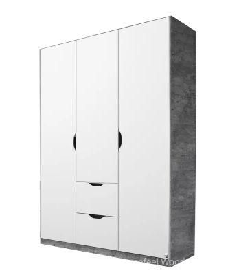 Wholesale Wooden MDF Bedroom Combi 3 Door Clothes Wardrobe Closet (HF-WB08)