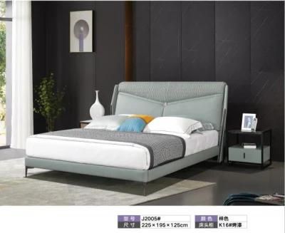 Best Sale Modern Wooden Home Hotel Bedroom Furniture Bedroom Set Wall Sofa Double Bed Leather King Bed (UL-BEJ2005)