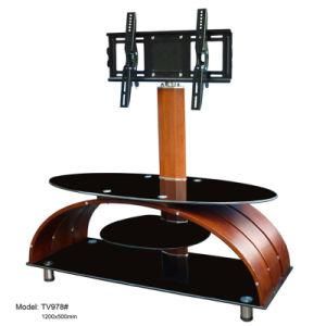 Wall Mount TV Stand Cabinet Glass TV Table with Bracket