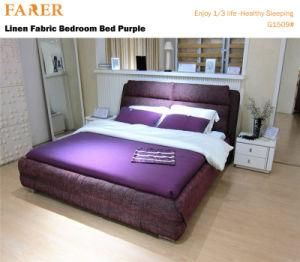 Purple Linen Fabric Soft Sponge Bedroom Bed