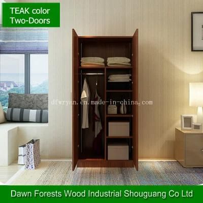 Teak Color Simply Panel Wardrobe