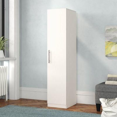 Simple Wooden Bedroom Furniture Clothes Storage Single Door Wardrobe