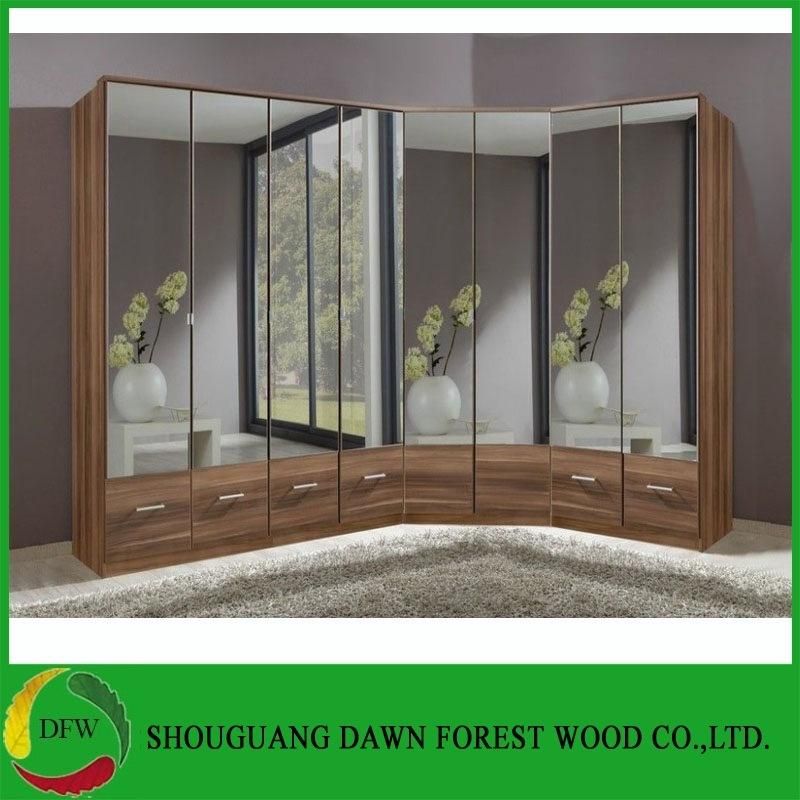 Bedroom Furniture Wood Grain Melamine Chipboard Wardrobe Cabinet