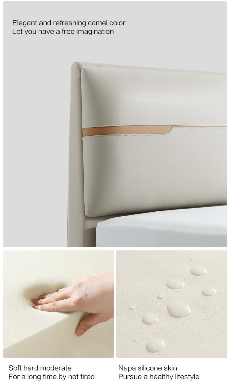 Linsy Luxury Comfortable PU Leather Bed King Size Metal Double Bed R250