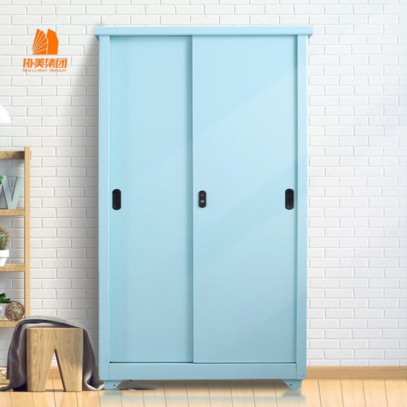 Bedroom Furniture, Knock-Down Construction Steel Sliding Door Wardrobe.