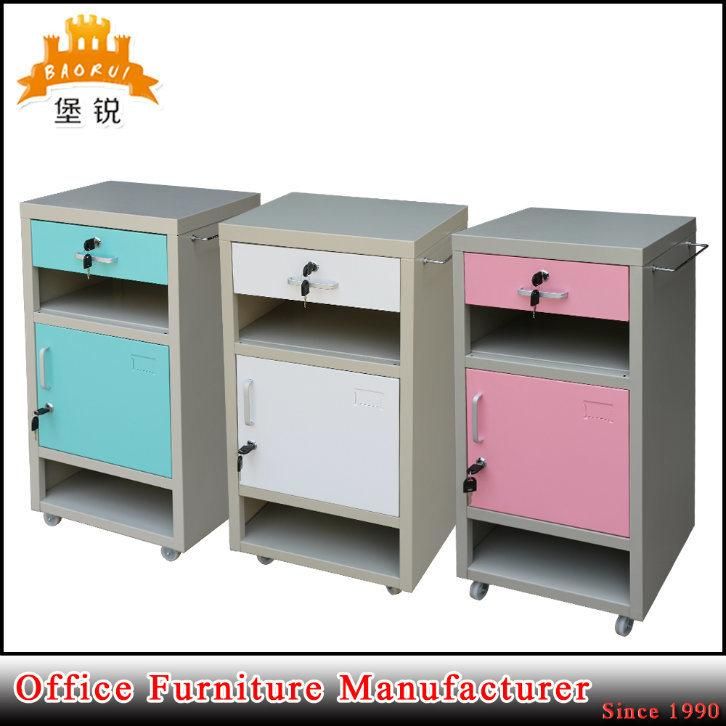 Fas-109 1 Drawer Bedside Lockers Hospital Nightstand Mobile Bedside Table Metal Cabinet