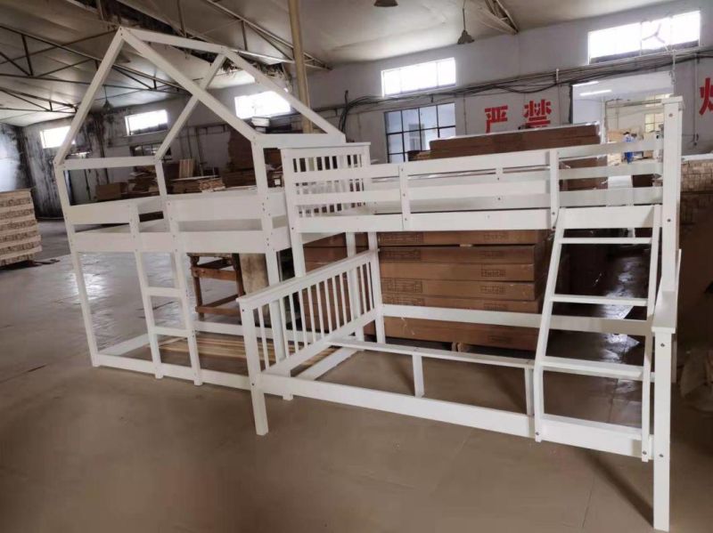 Children′ S Double Bed with Single Mattress K/D