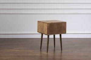 Northeuropean Ashwood Nightstand with Metal Leg