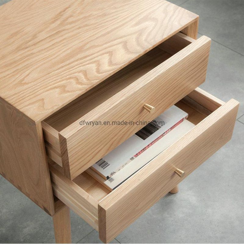 White Oak Storage Drawer Bedside Cabinet Nightstand Cabinet