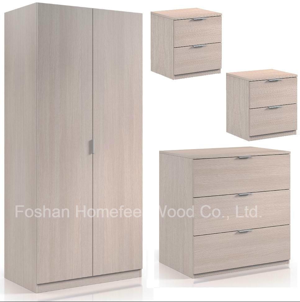 Simple Cheap Oak Bedroom Wardrobe Set Furniture (HF-EY0012)