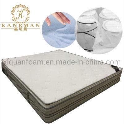 Hotel Room Bed Mattress Memory Foam Pocket Spring Mattress in a Box