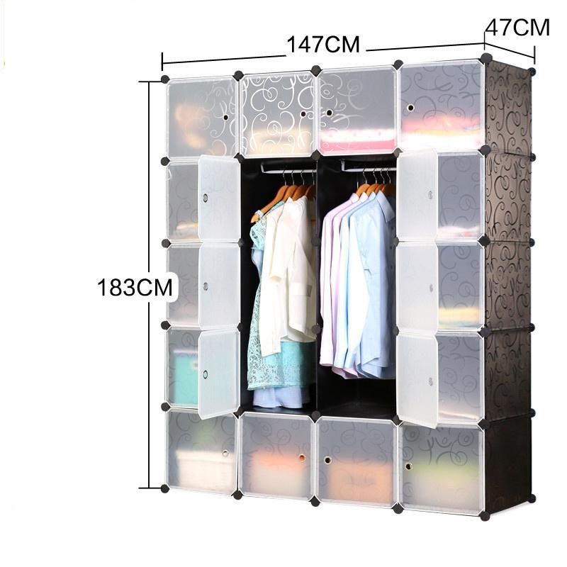 Modern Simple Plastic Combined Resin Folding Storage Cabinet with Large Storage