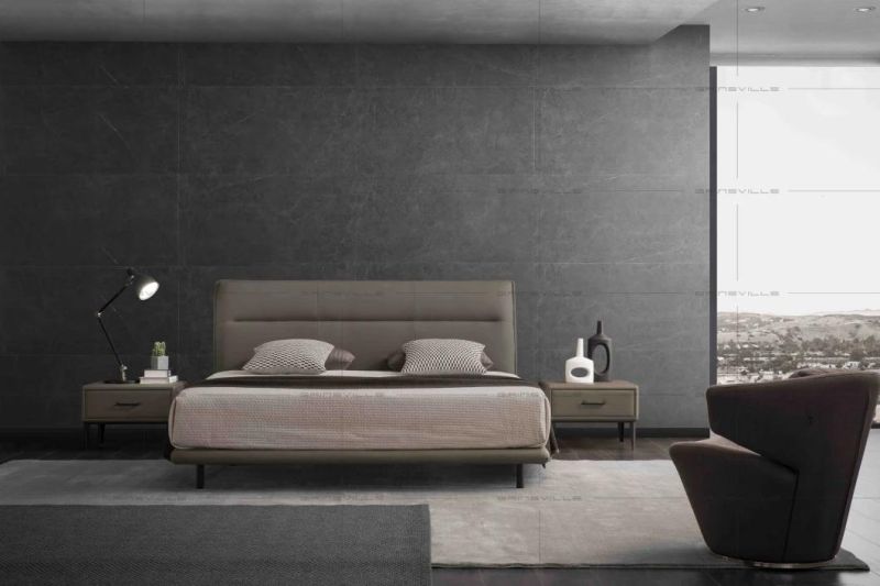 Chinese Modern Design Furniture Soft Leather Bed Bedroom Furniture Set