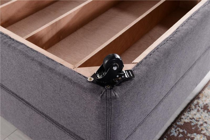 King Queen Size Adjustable Legs Plywood Bed Frame Bed Base Foundation Box Spring