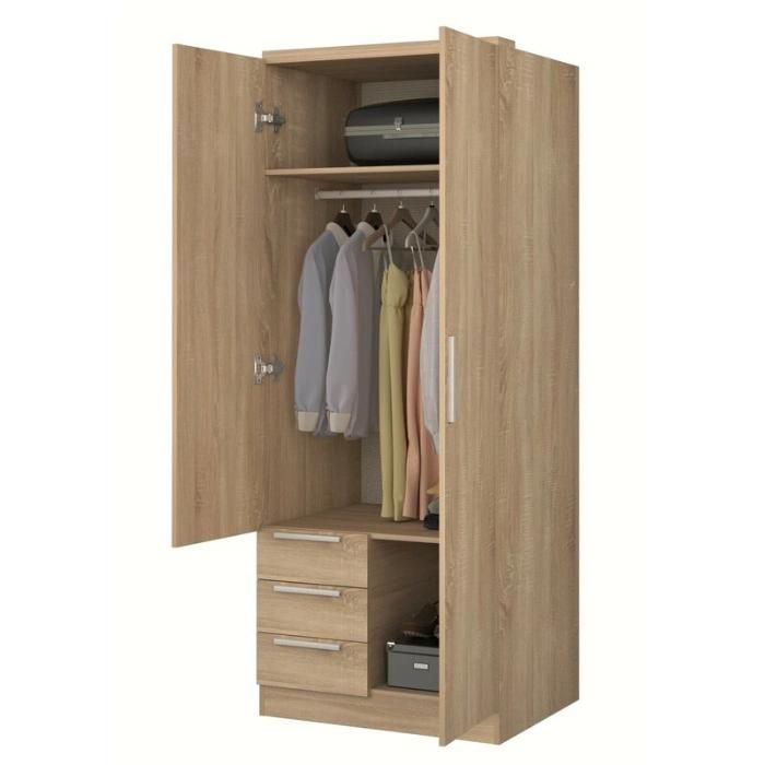 Wholesale Bedroom Furniture Simple Wooden Cloth Wardrobe