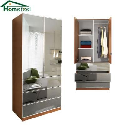 Direct Sale Modern Design Bedroom Wooden Wardrobe with Mirror Door