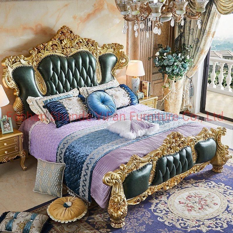 Wood Carved Luxury Bedroom Bed in Optional Furnitures Color From Chinese Furniture Factory