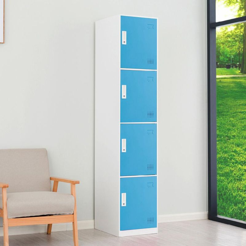 Colorful 4 Door Lockable Lockers Customized Metal Steel Storage Locker Customized Color