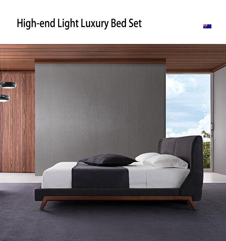 Modern American Design Wholesale Solid Wood Frame Soft Bed Home Bedroom Furniture Gc1705