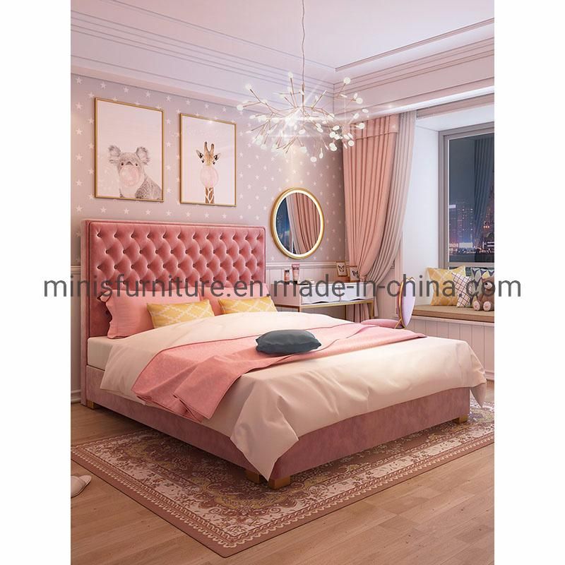 (MN-HB116) China Factory Furniture Comfortable Bedroom Fabric Bed