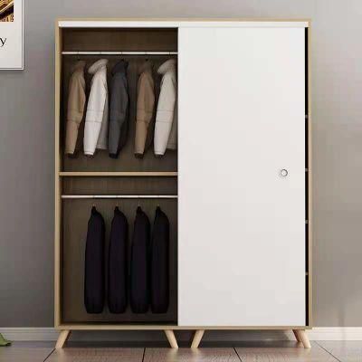 Bedroom Push Door Simple Design White Wardrobe