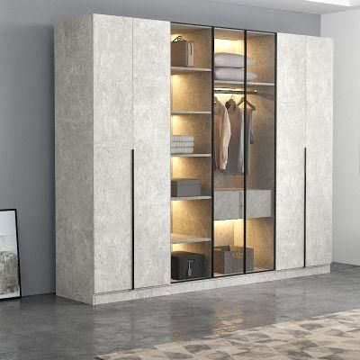 Nordic Design Two Color Open Door Bedroom Wardrobe