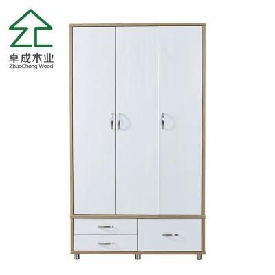 White Color High Quality Wood 2 Door Wardrobe