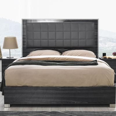Nova Elegant High Quality Modern Oak-Gray High Gloss Sleeping Bed