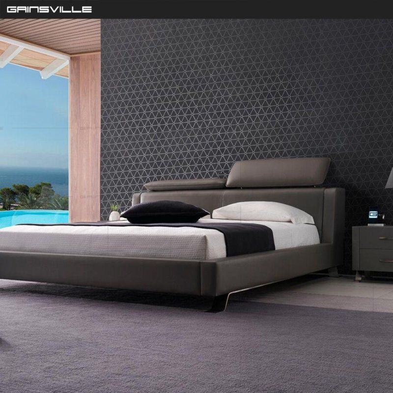 American Style Furniture Adjustable Headboard Leather Bed Gc1698