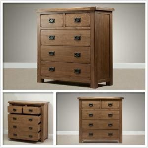 Solid Oak Wooden 3+2 Drawer Chest Furniture (HSRU003)