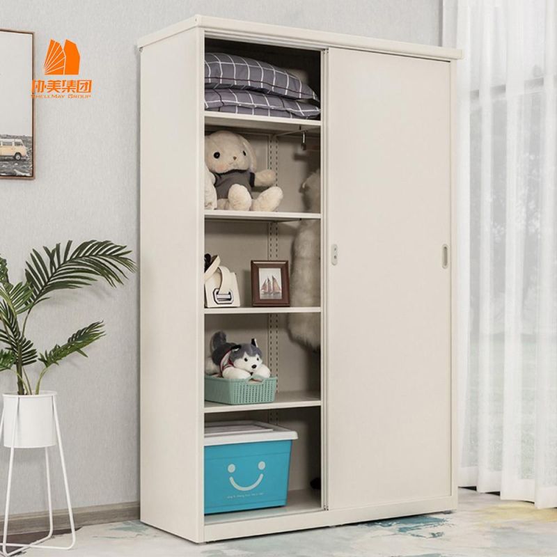 Sliding Door Breathable and Moisture-Resistant Living Room Furniture, Metal Cabinet.
