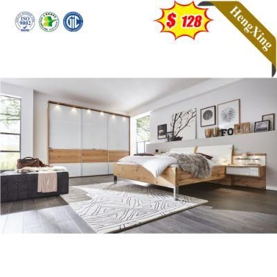 an Wood Mixed White Color Hotel Apartment Furniture Bedroom Beds with Wardrobe