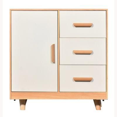 Metal Living Room Cabinet Furniture Low Nightstand Wood Grain Bedside Cabinets