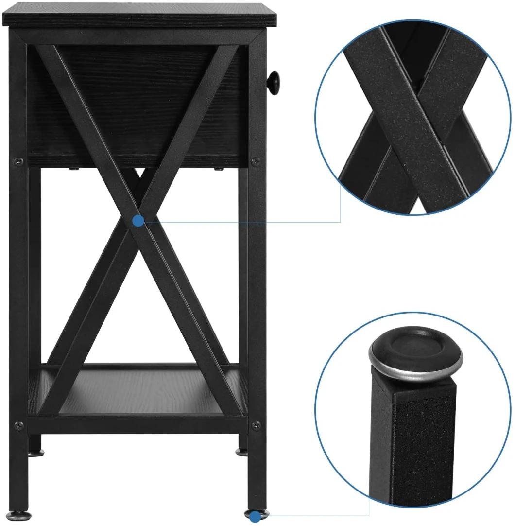 Nova 1 Drawer Night Stand End Table with Bin Drawer