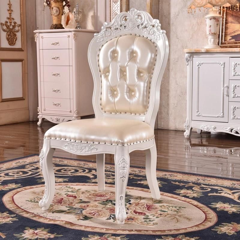 Modern Luxury Solid Wood Furniture Carve Marble Square Dining Table Set