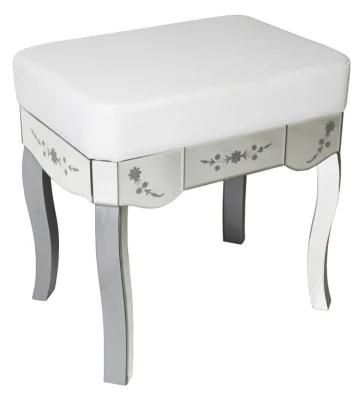 High Standard Durable Reusable Glass Dressing Chair Stool for Home