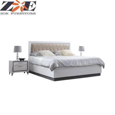 Modern MDF High Gloss PU Painting White Storage Bed