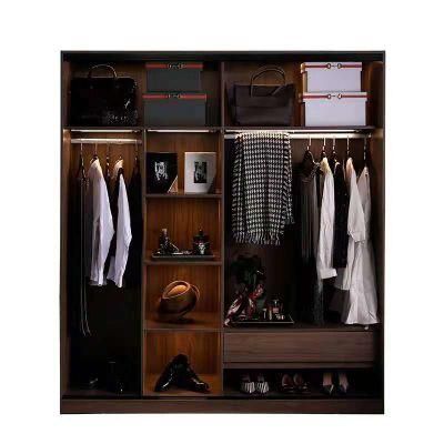 Woodgrain MDF Finish Bedroom Closet Wardrobe