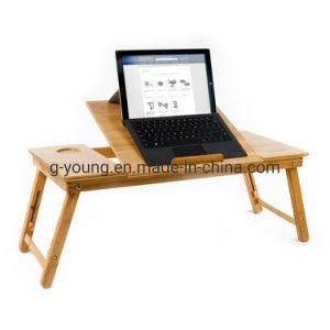 Bamboo Laptop Bed Table/Computer Bed Desk with Adjustable Legs